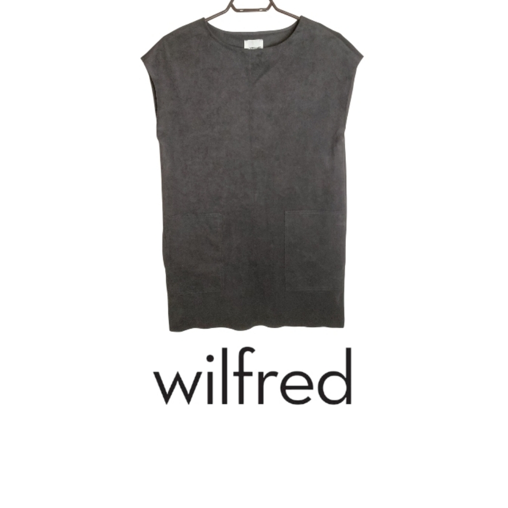 Wilfred Free Faux Suede Feel Sleeveless Dress With Pockets